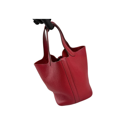 Hermes Rubis Clemence Leather Picotin Lock 18 Bag
