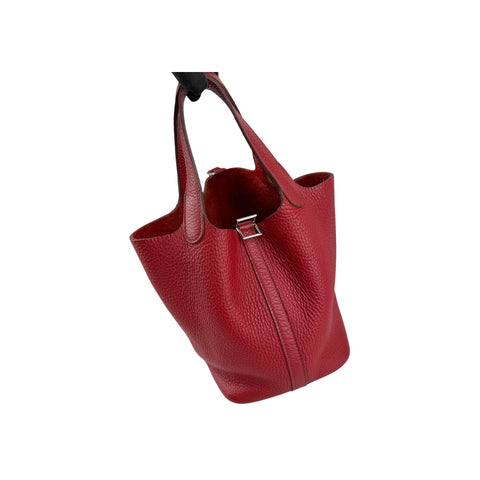 Hermes Rubis Clemence Leather Picotin Lock 18 Bag