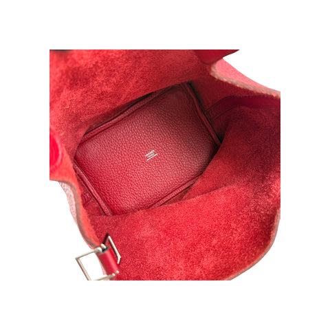Hermes Rubis Clemence Leather Picotin Lock 18 Bag