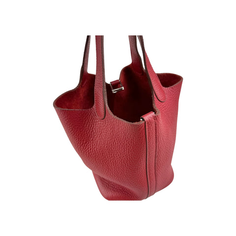 Hermes Rubis Clemence Leather Picotin Lock 18 Bag