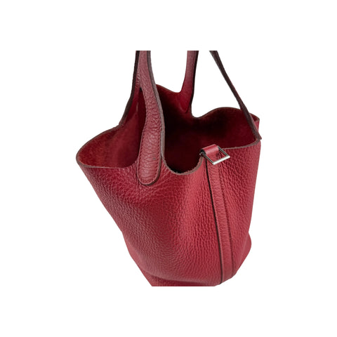 Hermes Rubis Clemence Leather Picotin Lock 18 Bag