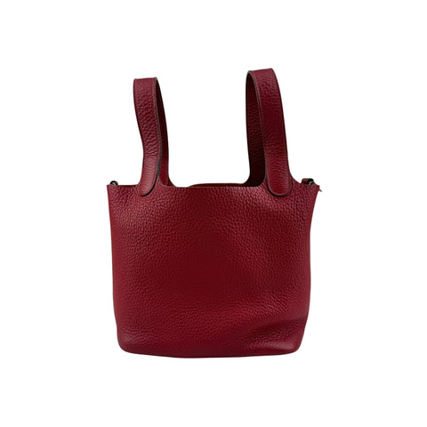 Hermes Rubis Clemence Leather Picotin Lock 18 Bag