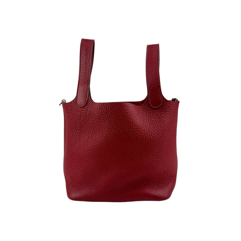 Hermes Rubis Clemence Leather Picotin Lock 18 Bag