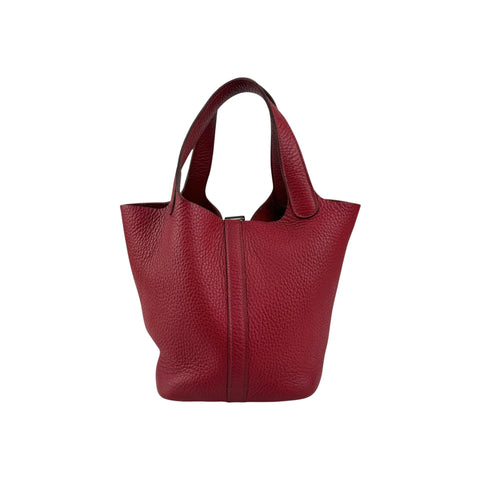 Hermes Rubis Clemence Leather Picotin Lock 18 Bag