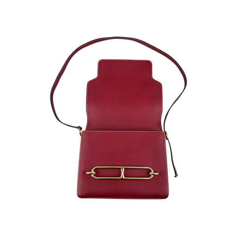 Hermes Veau Sombrero Sac Roulis 23 Rouge
