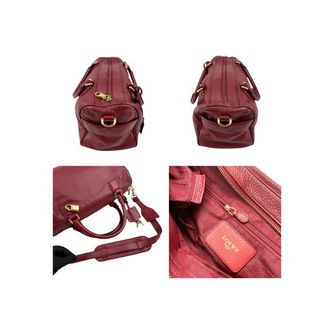 Loewe Calfskin Amazona 36 Burgundy Handbag