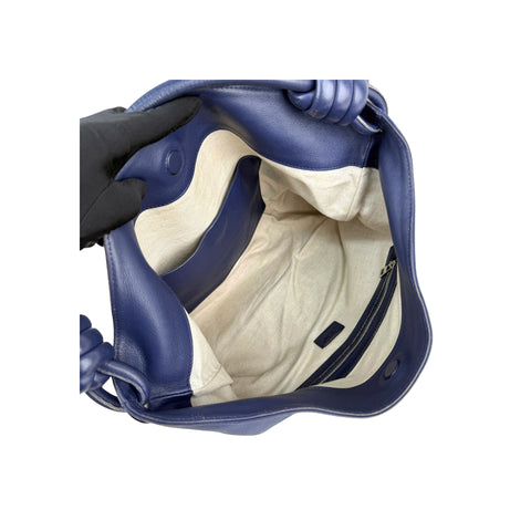 Loewe Calfskin Flamenco Knot Hobo Navy