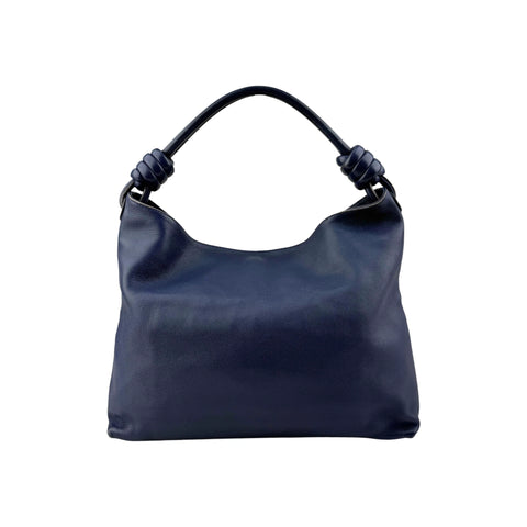 Loewe Calfskin Flamenco Knot Hobo Navy
