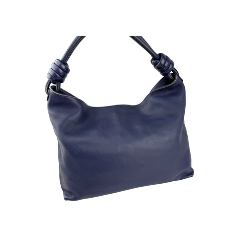 Loewe Calfskin Flamenco Knot Hobo Navy
