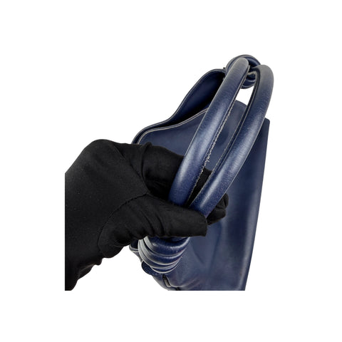 Loewe Calfskin Flamenco Knot Hobo Navy