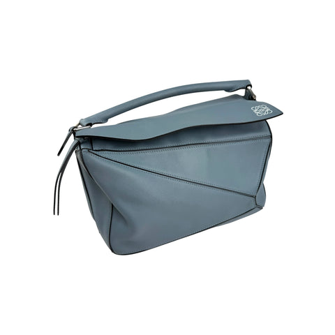 Loewe Calfskin Puzzle Bag Stone Blue