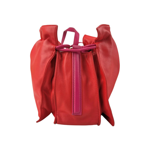 Loewe Coral Red/Magenta Leather Flamenco Shoulder Bag