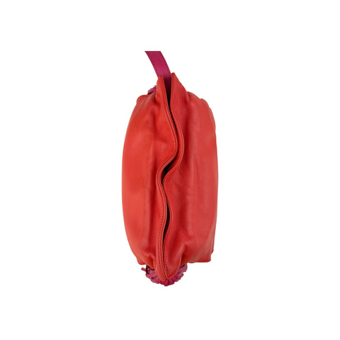 Loewe Coral Red/Magenta Leather Flamenco Shoulder Bag