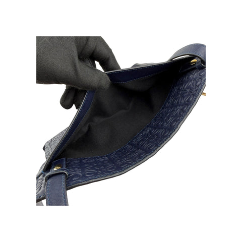 Loewe Navy Blue Leather Repeat Anagram T Pouch Crossbody Bag
