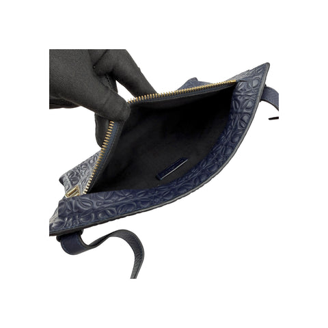 Loewe Navy Blue Leather Repeat Anagram T Pouch Crossbody Bag