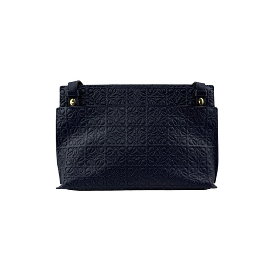 Loewe Navy Blue Leather Repeat Anagram T Pouch Crossbody Bag