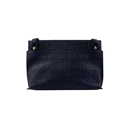 Loewe Navy Blue Leather Repeat Anagram T Pouch Crossbody Bag