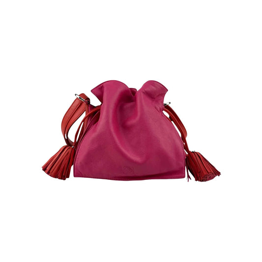 Loewe Pink/Coral Leather Flamenco Shoulder Bag