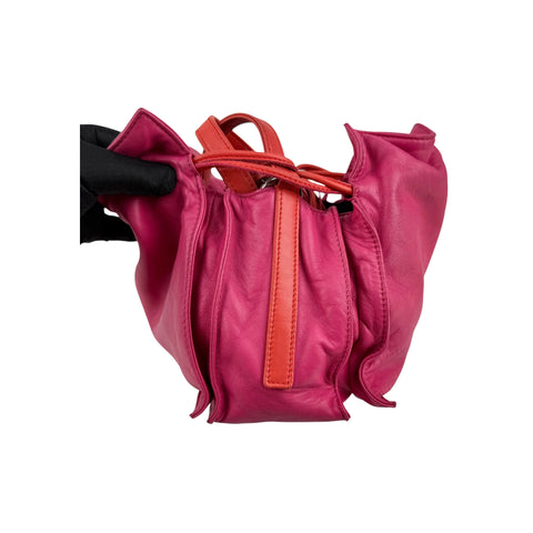 Loewe Pink/Coral Leather Flamenco Shoulder Bag