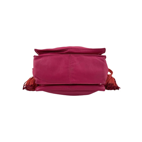 Loewe Pink/Coral Leather Flamenco Shoulder Bag