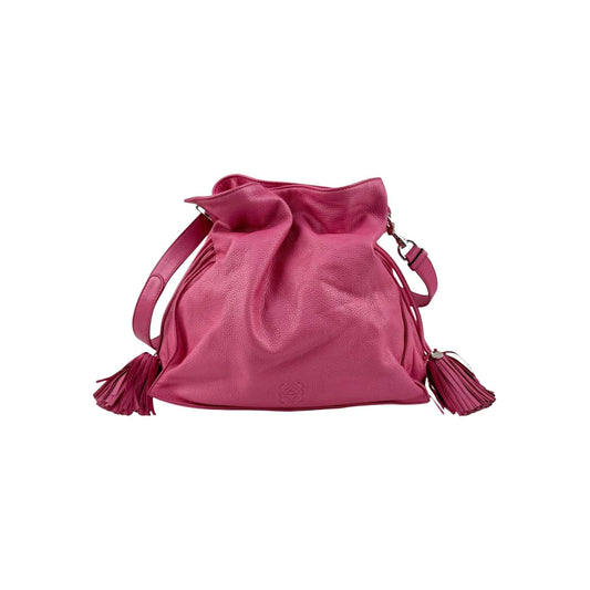 Loewe Pink Leather Flamenco Shoulder Bag