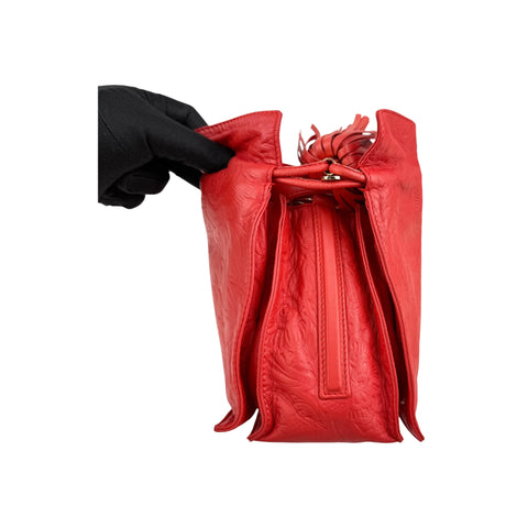 Loewe Red Leather Flamenco Shoulder Bag