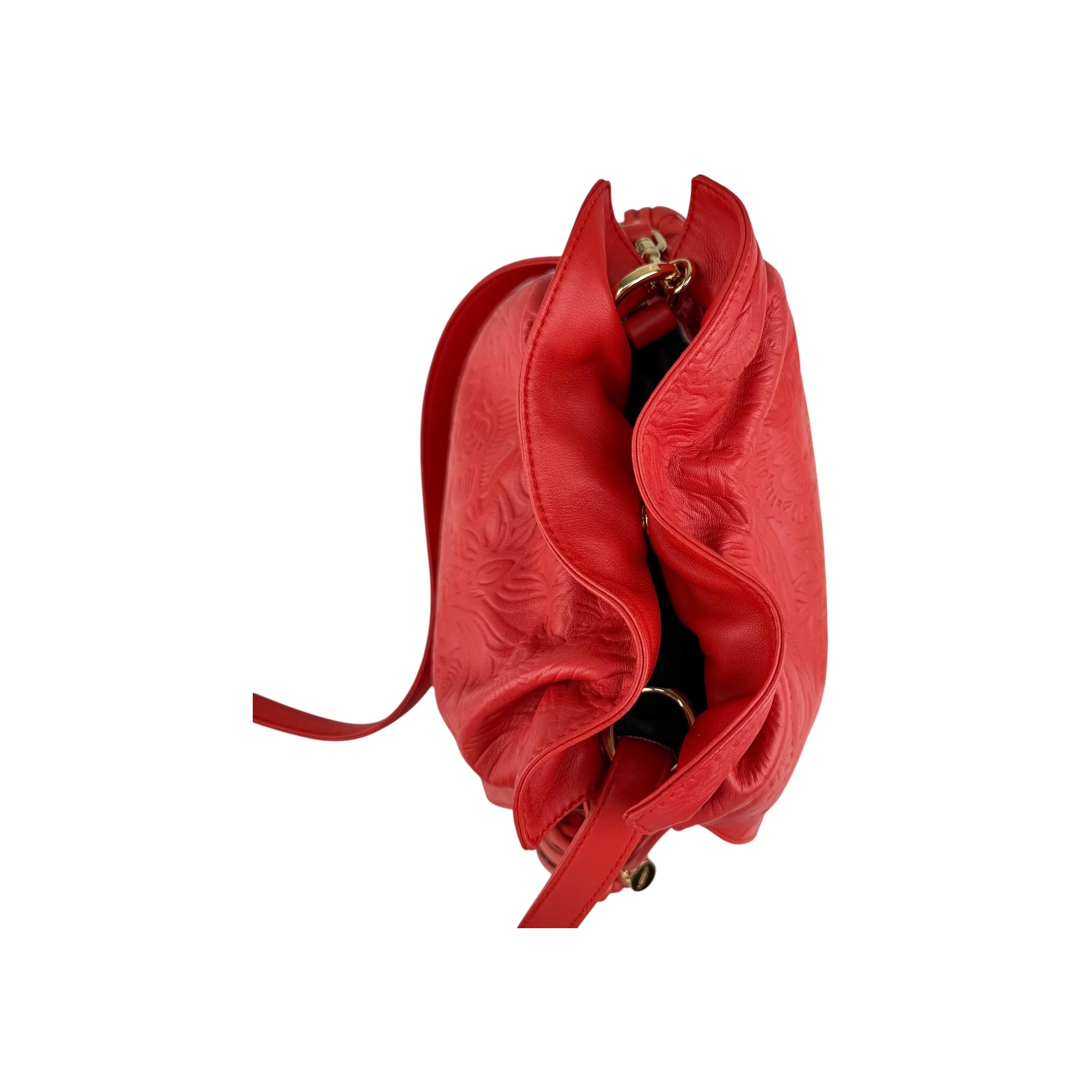 Loewe Red Leather Flamenco Shoulder Bag