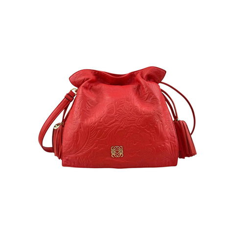 Loewe Red Leather Flamenco Shoulder Bag