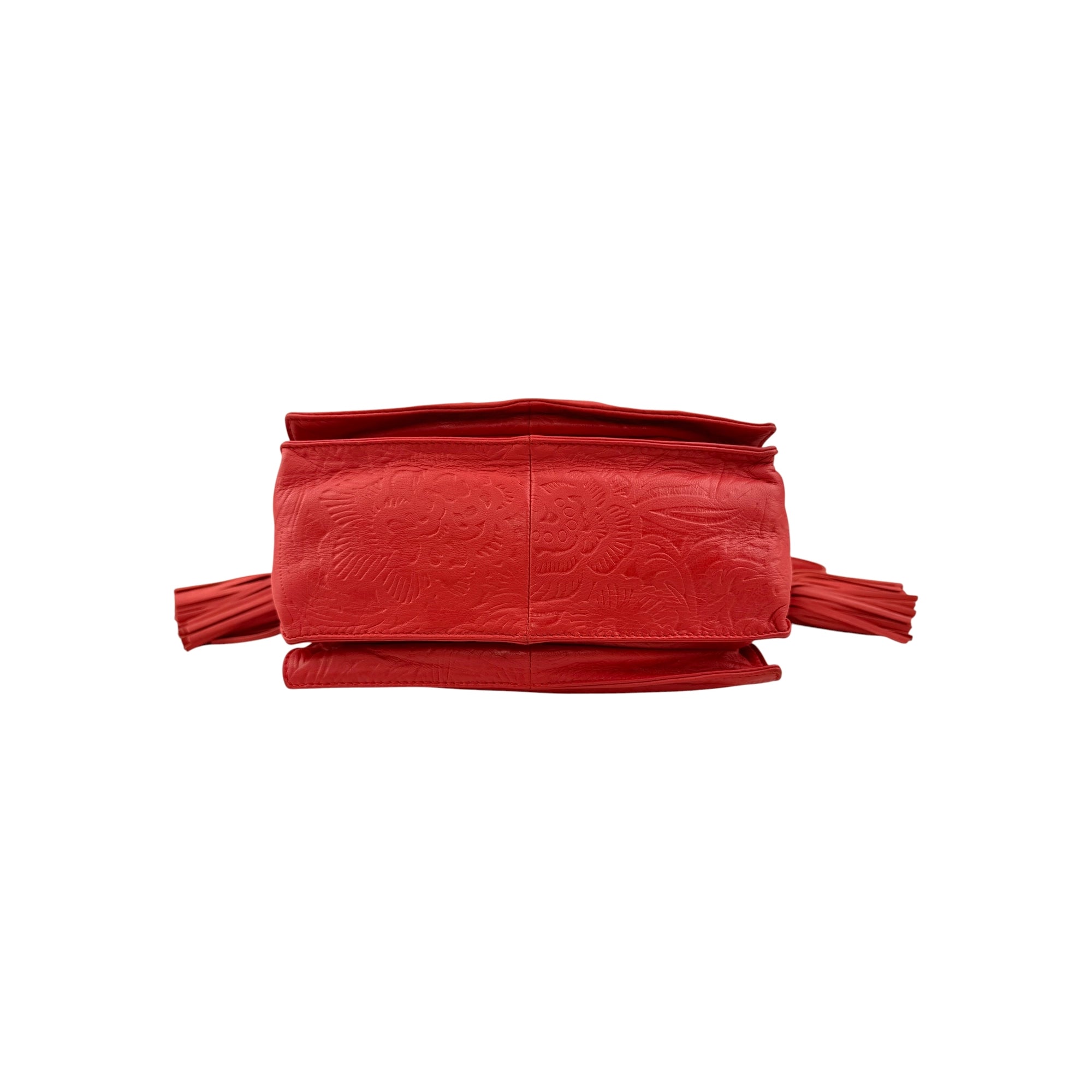 Loewe Red Leather Flamenco Shoulder Bag