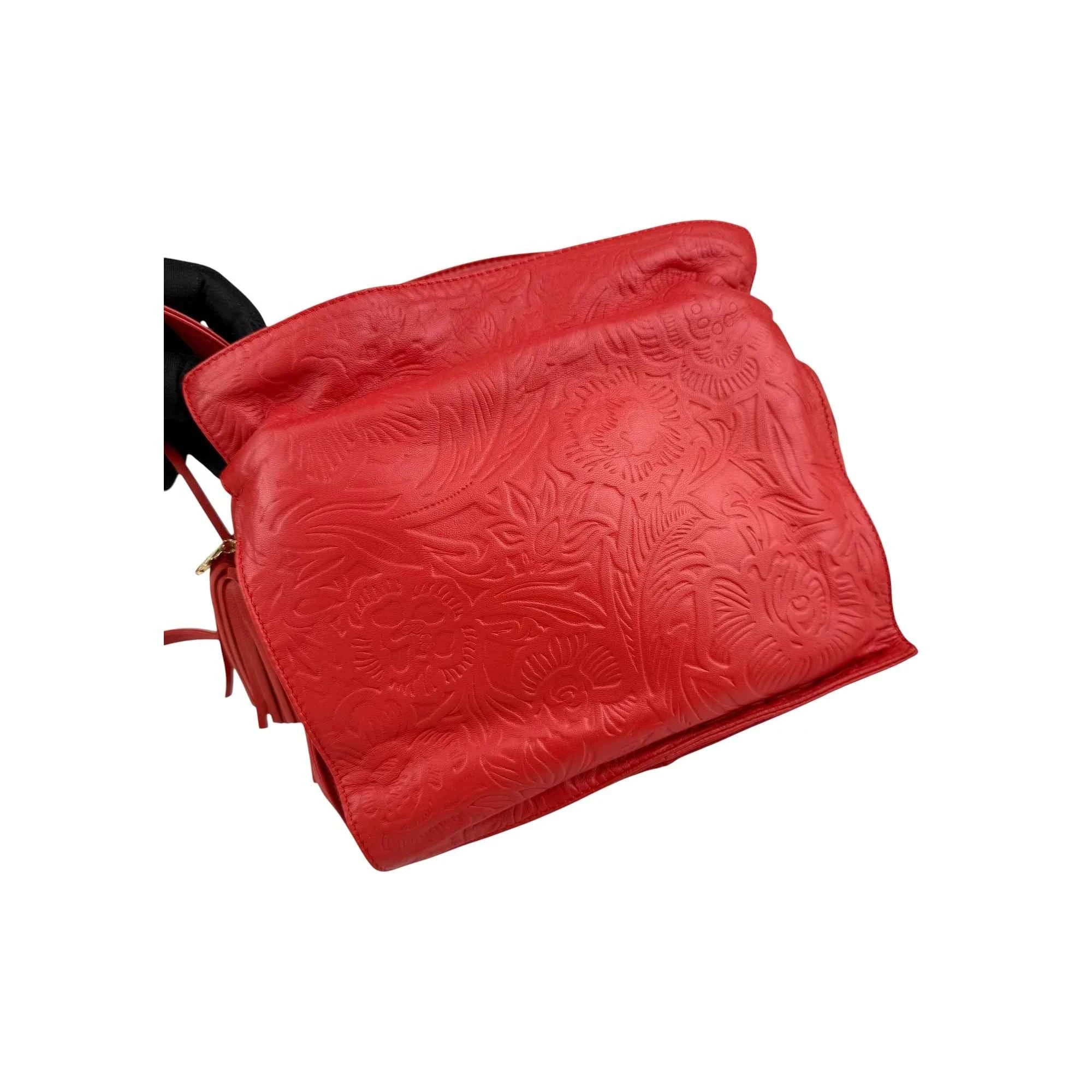 Loewe Red Leather Flamenco Shoulder Bag