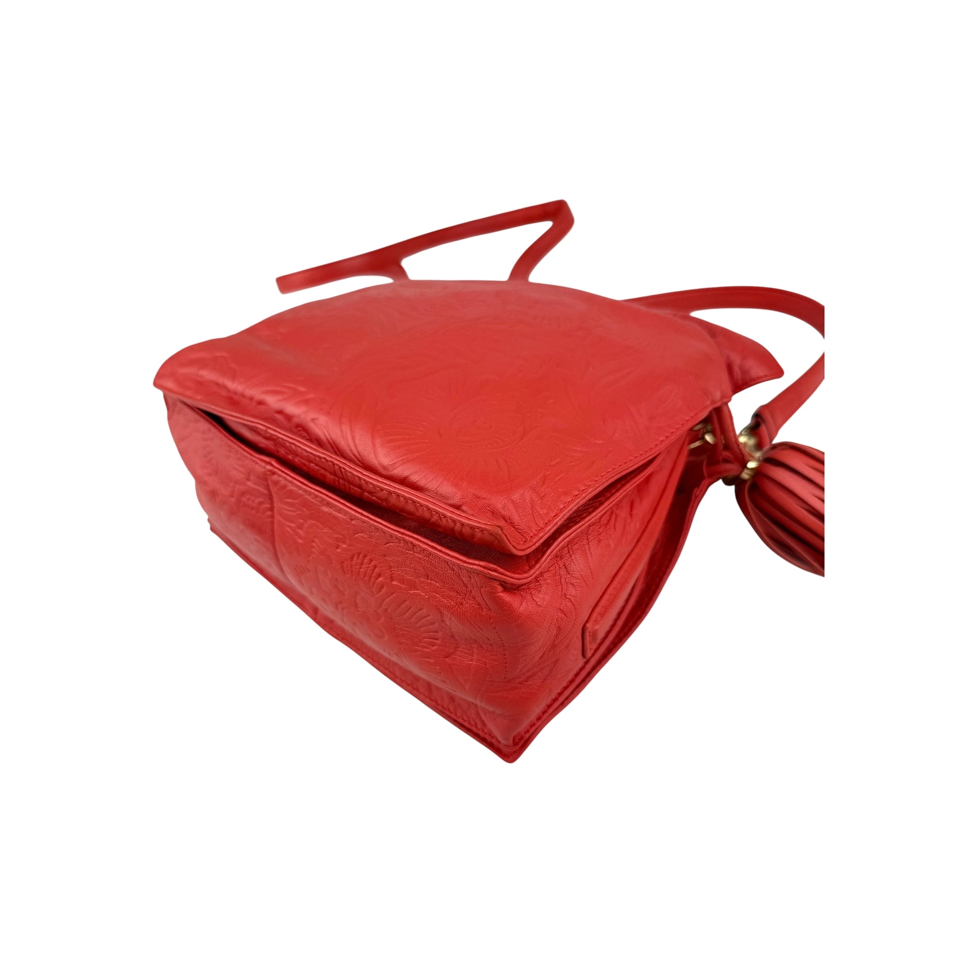 Loewe Red Leather Flamenco Shoulder Bag