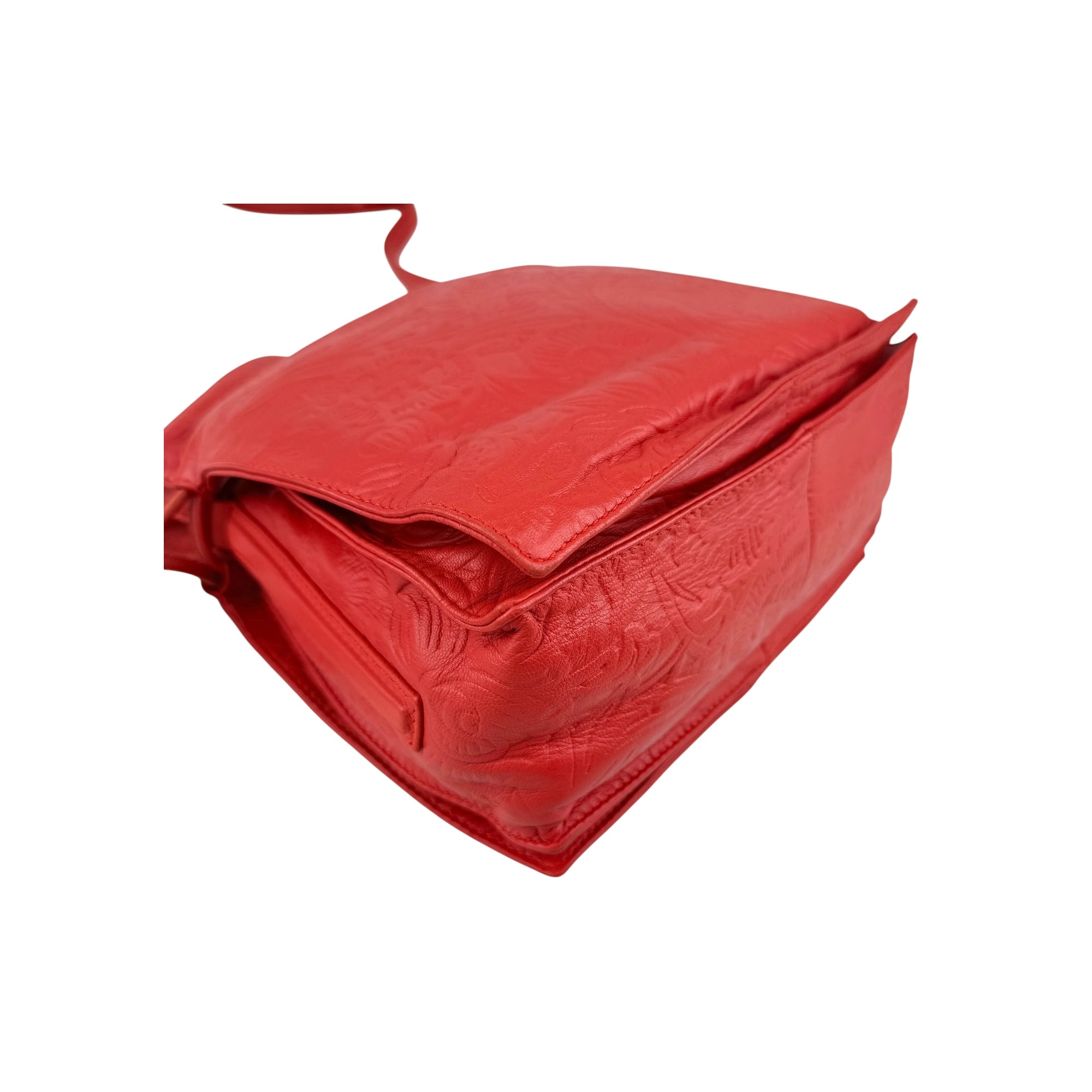 Loewe Red Leather Flamenco Shoulder Bag