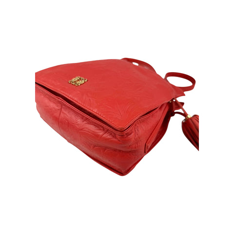 Loewe Red Leather Flamenco Shoulder Bag