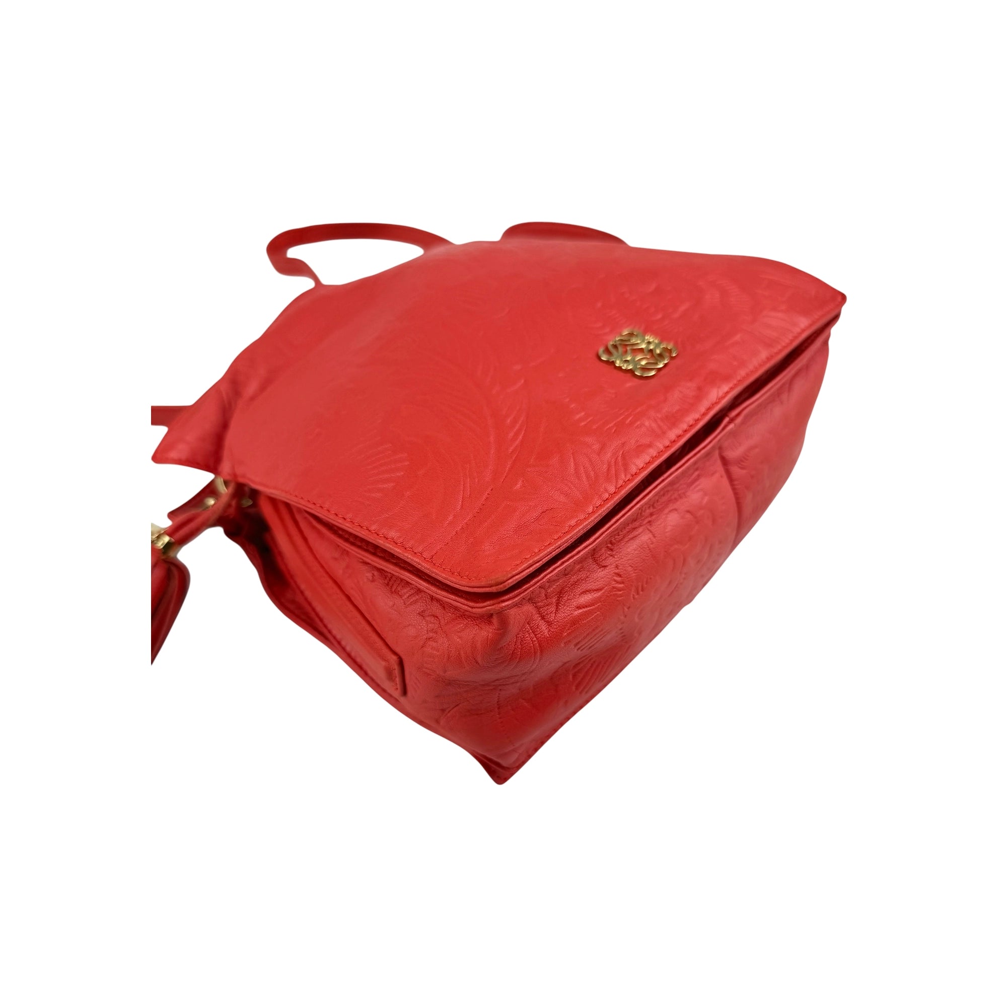 Loewe Red Leather Flamenco Shoulder Bag