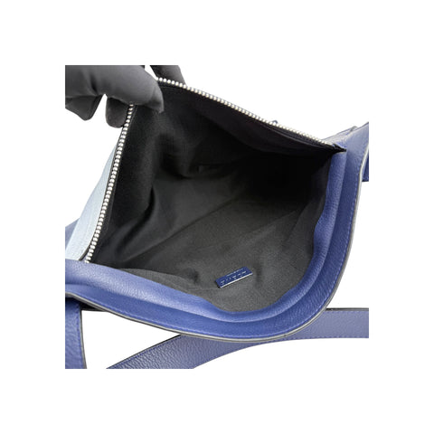 Loewe T Navy Leather Messenger Bag