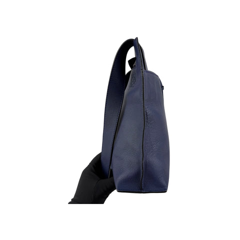 Loewe T Navy Leather Messenger Bag