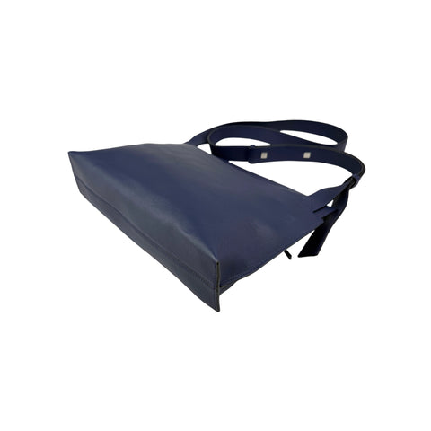 Loewe T Navy Leather Messenger Bag