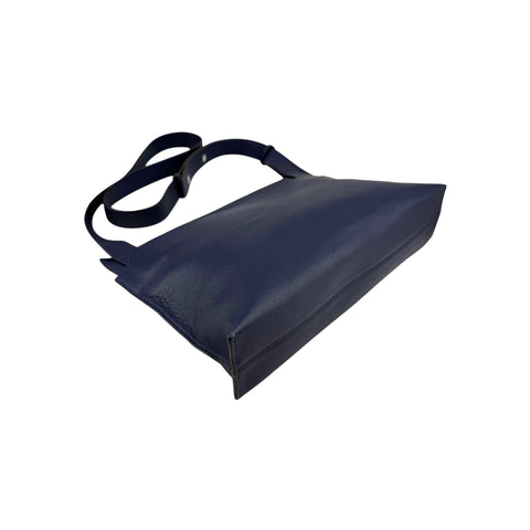 Loewe T Navy Leather Messenger Bag