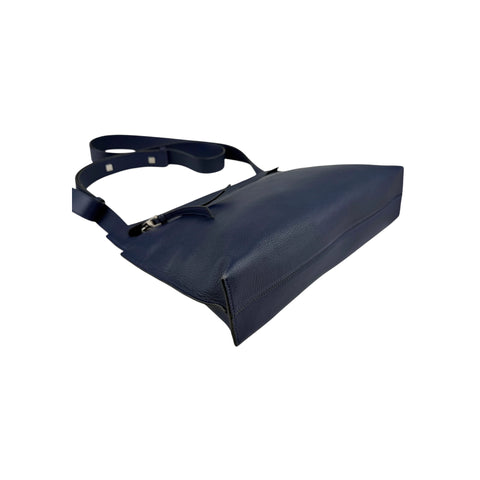 Loewe T Navy Leather Messenger Bag