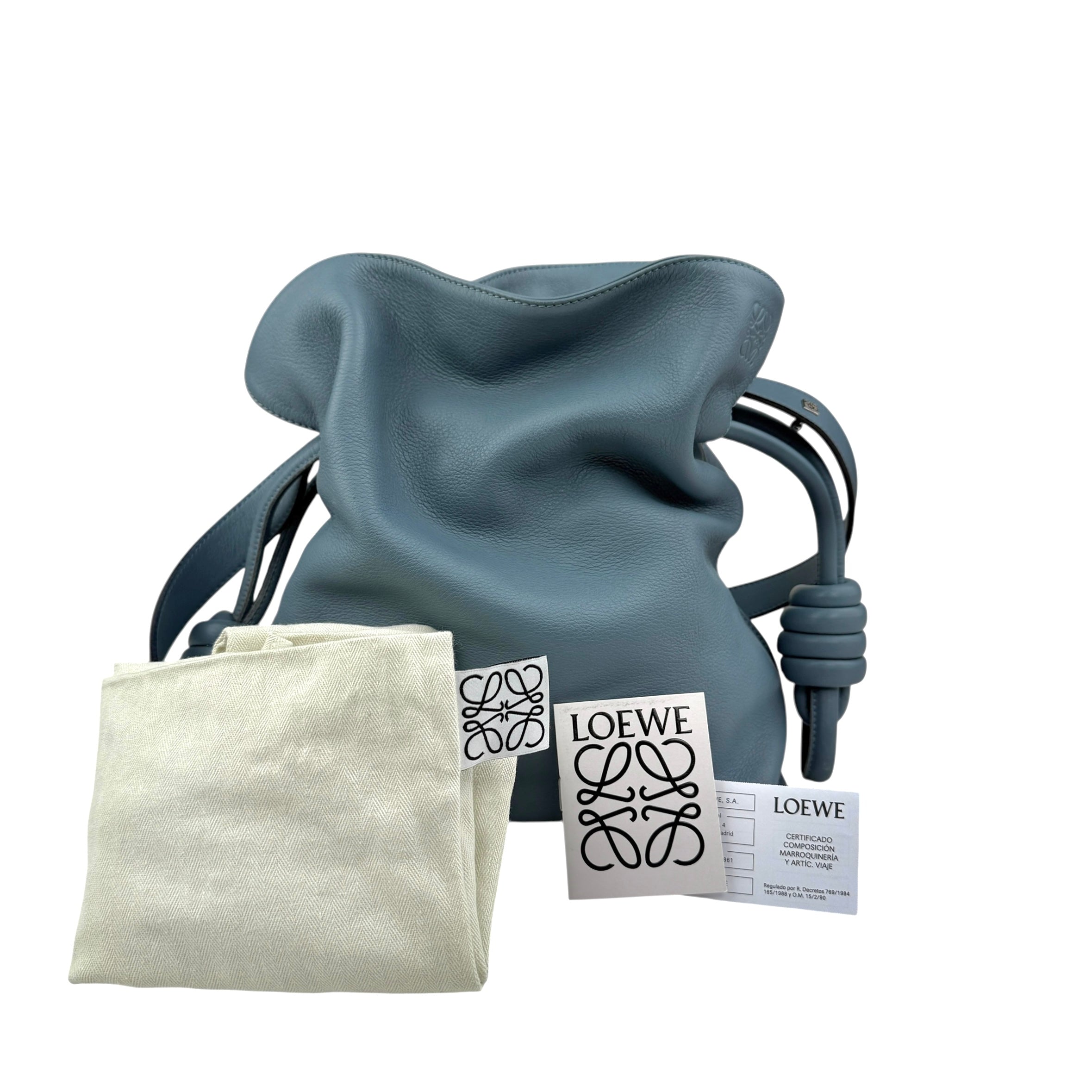 loewe flamenco mini napa drawstring clutch bag back