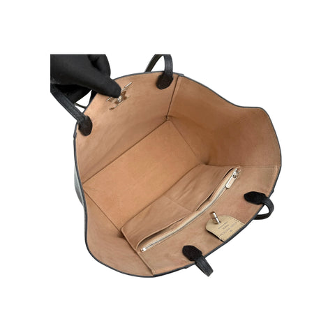 Louis Vuitton Beige/Black Leather Lockme Cabas Tote Bag