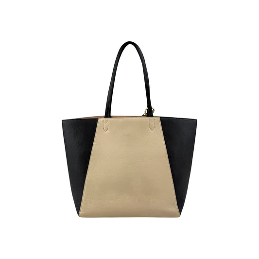 Louis Vuitton Beige/Black Leather Lockme Cabas Tote Bag