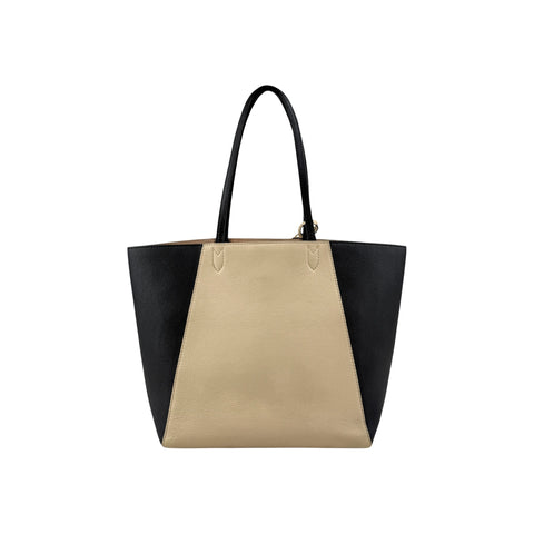 Louis Vuitton Beige/Black Leather Lockme Cabas Tote Bag