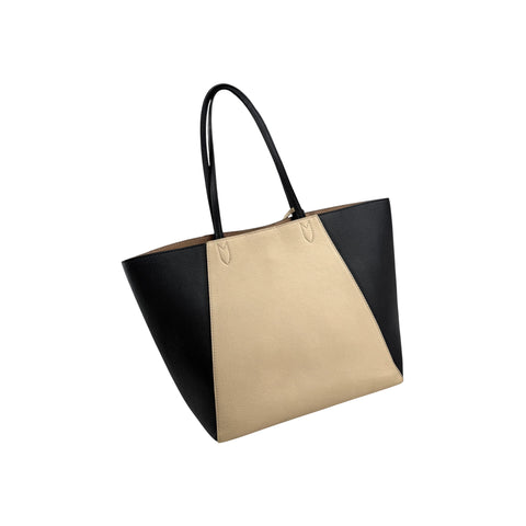 Louis Vuitton Beige/Black Leather Lockme Cabas Tote Bag