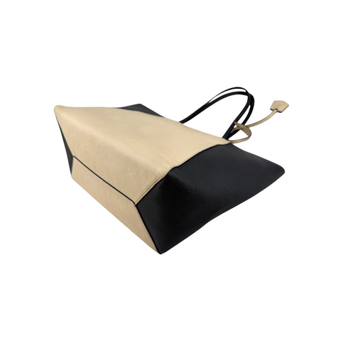 Louis Vuitton Beige/Black Leather Lockme Cabas Tote Bag