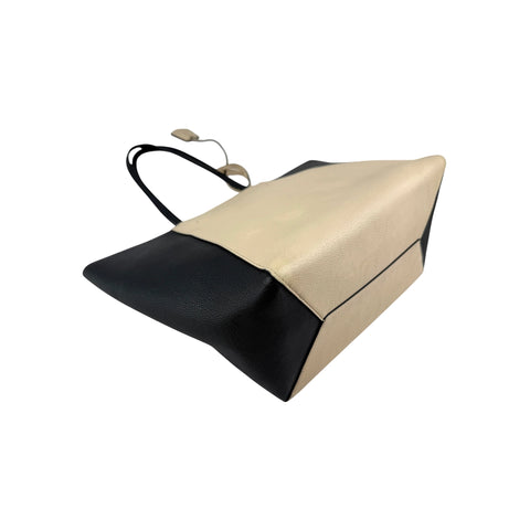 Louis Vuitton Beige/Black Leather Lockme Cabas Tote Bag