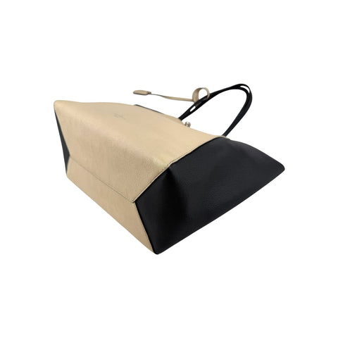 Louis Vuitton Beige/Black Leather Lockme Cabas Tote Bag