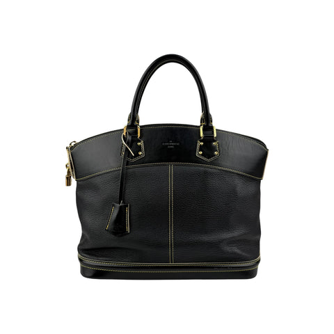 Louis Vuitton Black Suhali Leather Lockit MM Bag