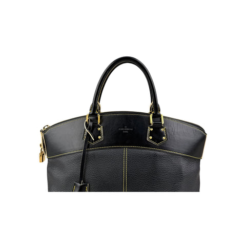 Louis Vuitton Black Suhali Leather Lockit MM Bag