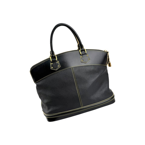 Louis Vuitton Black Suhali Leather Lockit MM Bag